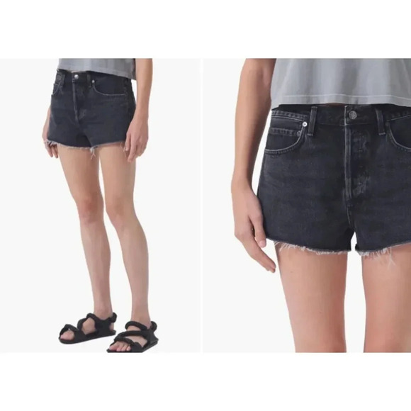 Agolde Parker High Waist Cutoff Denim Shorts - Picture 1 of 6